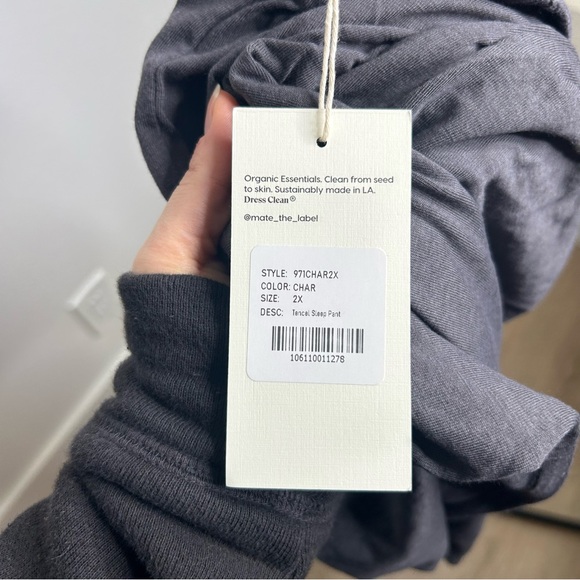 NWT MATE The Label Tencel Sleep Pant Charcoal Gray 2X Plus Size - Picture 4 of 10